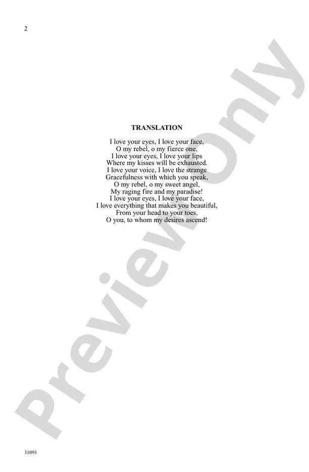 Chanson d'Amour – SSAA Choral Octavo (Digital Download)