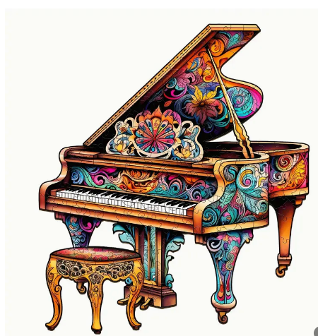 105 Pieces Jigsaw Puzzle Wooden Music Grand Piano