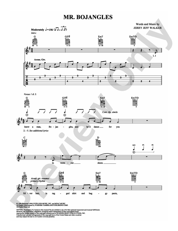 Mr. Bojangles - Guitar TAB (Digital Download)
