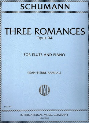 Schumann - 3 Romances Op94 - Flute/Piano Accompaniment IMC IMC2794