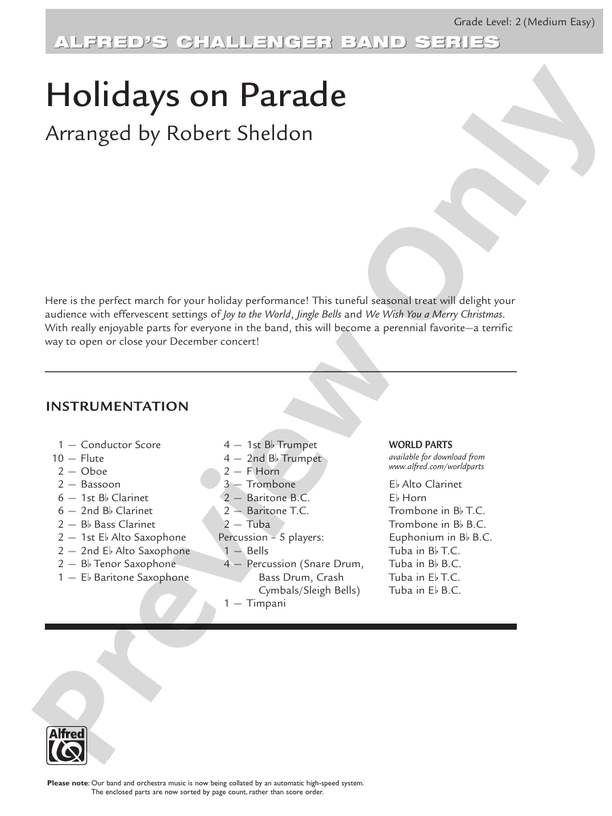 Holy Night, Silent Night - Concert Band Conductor Score & Parts (Digital Download)
