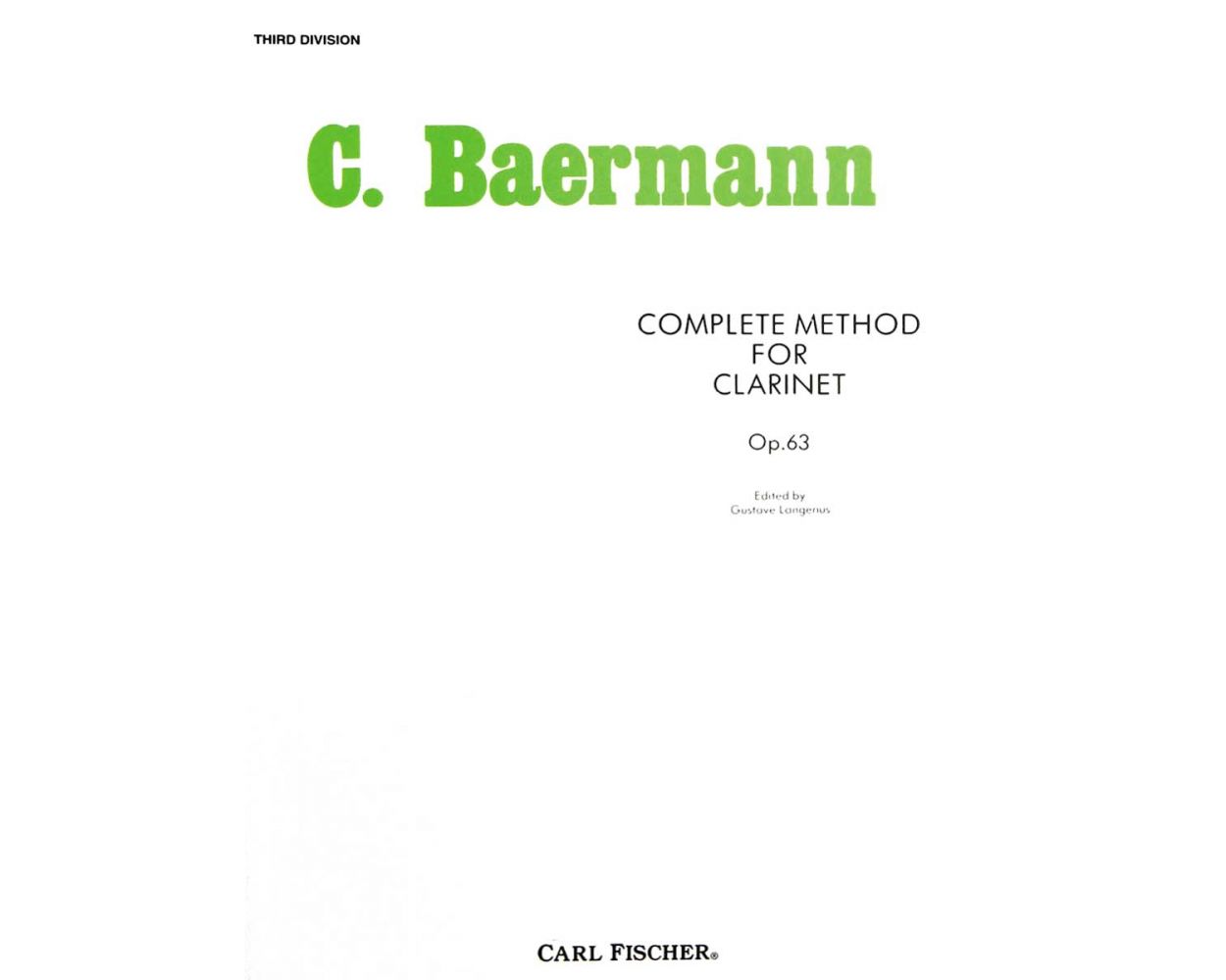 Baermann - Complete Method Op63 3rd Division - Clarinet Fischer O33