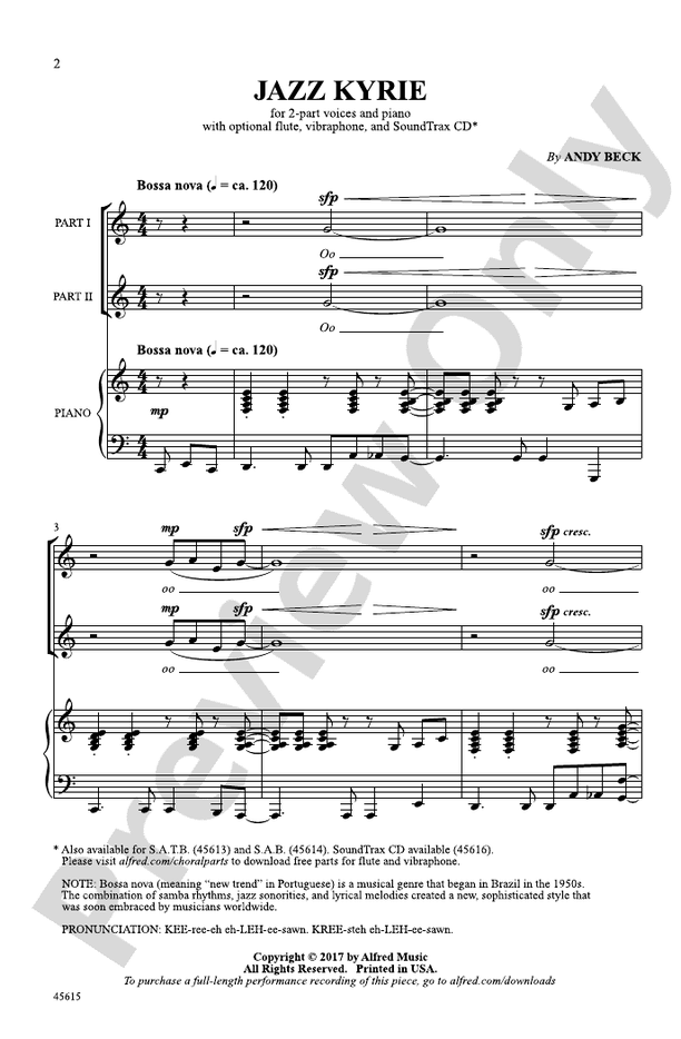 Jazz Kyrie – 2-Part Choral Octavo (Digital Download)