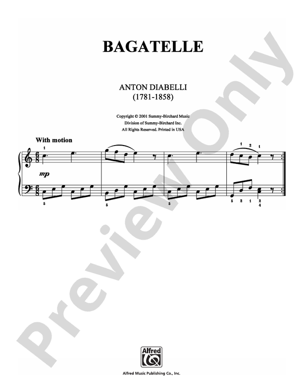 Diabelli - Bagatelle - Easy Piano (Digital Download)