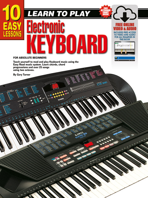 10 Easy Lessons Learn To Play Keyboard Bk/CD/DVD