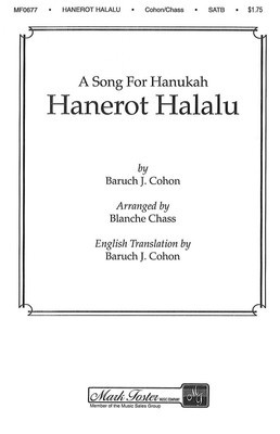 Hanerot Halalu - Baruch Cohon|Blanche Chass - SATB Shawnee Press Choral Score Octavo