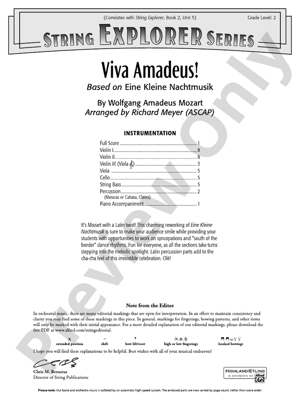 Viva Amadeus! - String Orchestra Conductor Score & Parts (Digital Download)