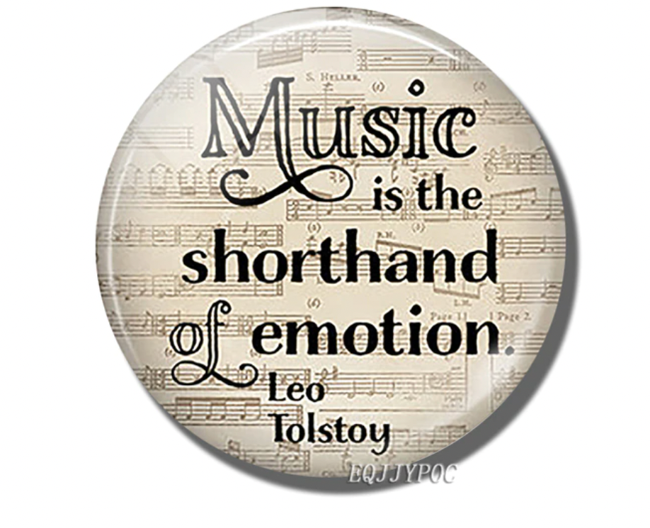 Music is the Shorthand of Emotion Clear Dome Fridge Magnet