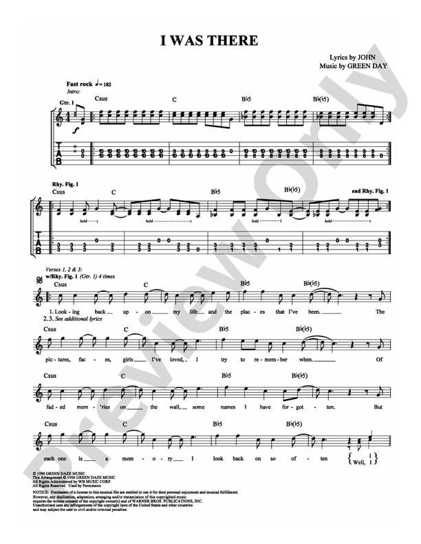 I Was There - Guitar TAB (Digital Download)