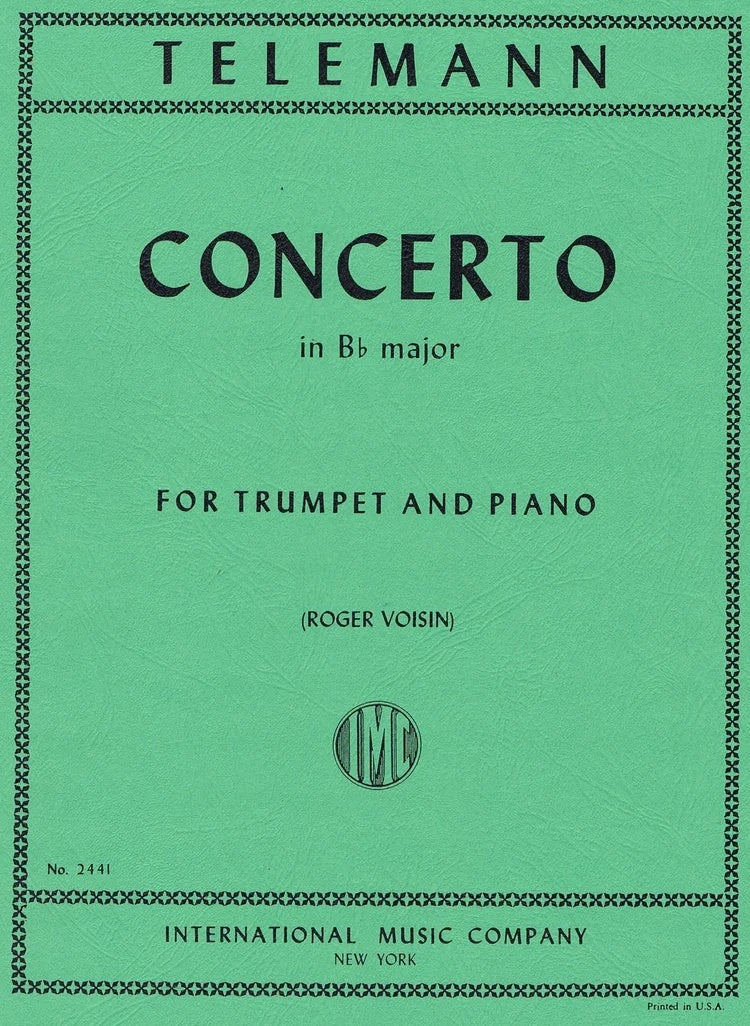 Concerto in Bb Major (orig. in D for Clarino) - for Trumpet and Piano - Telemann - IMC2441