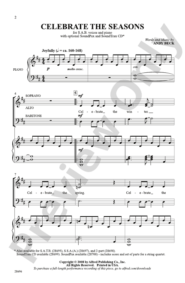Celebrate the Seasons – SAB Choral Octavo (Digital Download)