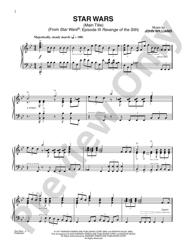 Star Wars (Main Title) (from Star Wars: Episode III Revenge of the Sith) - Piano Solo (Digital Download)