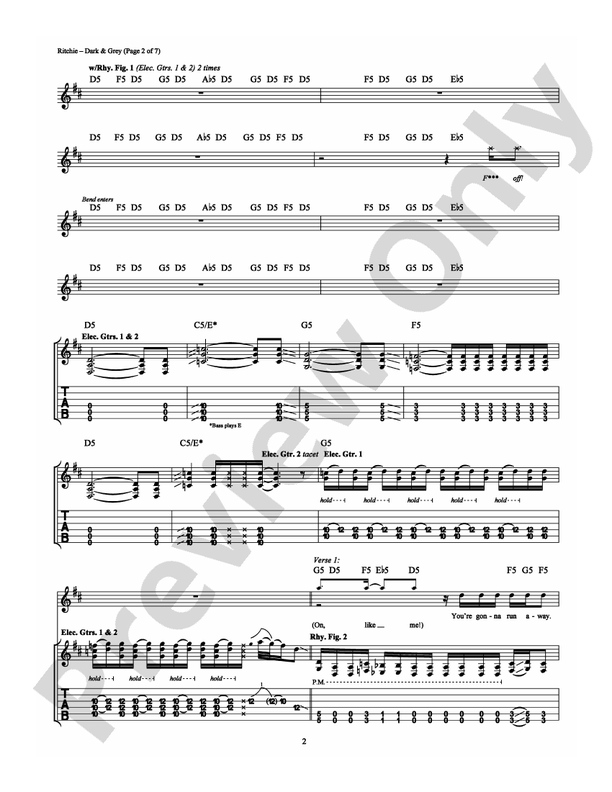 Dark & Grey - Guitar TAB (Digital Download)