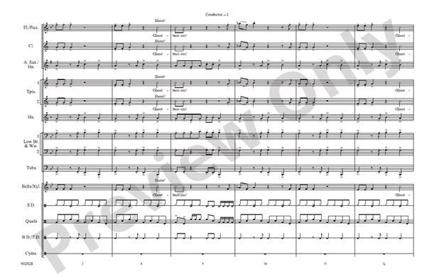 Ghostbusters (Arr. Doug Adams) – Marching Band Conductor Score & Parts (Digital Download)