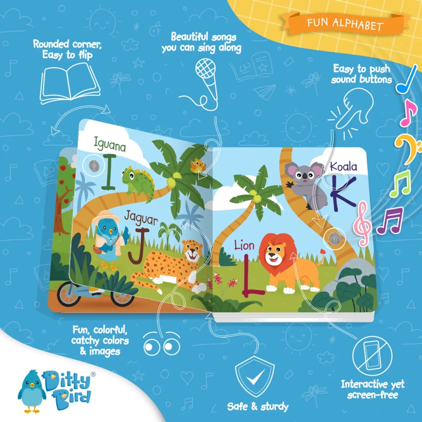 Ditty Bird "Fun Alphabet" Interactive Sound Book