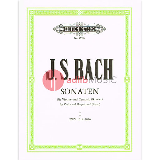 Bach - Sonatas BWV1014-1016: Volume 1 - Violin/Piano Accompaniment Peters EP4591A