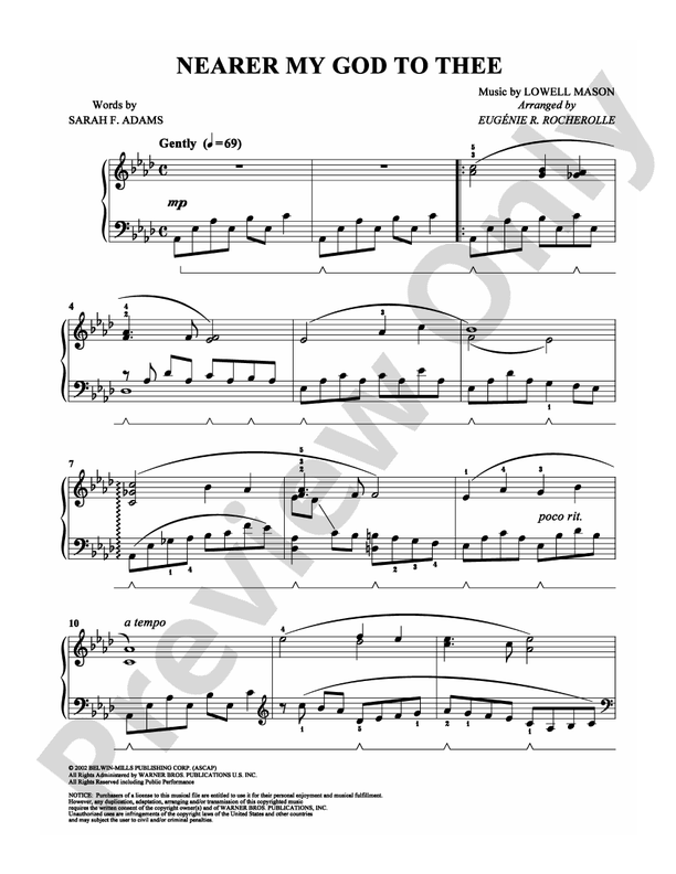Nearer My God to Thee - Arr. Eugenie R Rocherolle - Easy Piano (Digital Download)