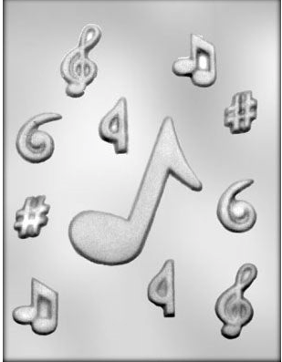 Plastic Chocolate Mould Music Notes and Symbols
