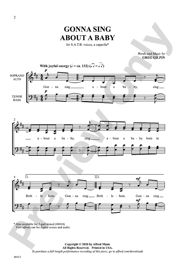 Gonna Sing About a Baby – SATB a cappella Choral Octavo (Digital Download)