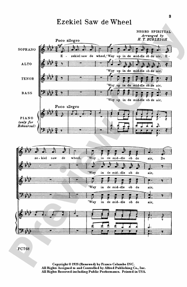 Ezekiel Saw de Wheel – SATB, a cappella Choral Octavo (Digital Download)