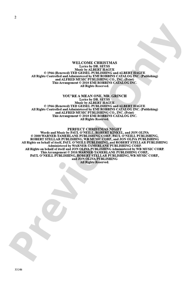 Grinch! A Christmas Choral Medley (from the motion picture Dr. Seuss' How the Grinch Stole Christmas) – 2-Part Choral Octavo (Digital Download)