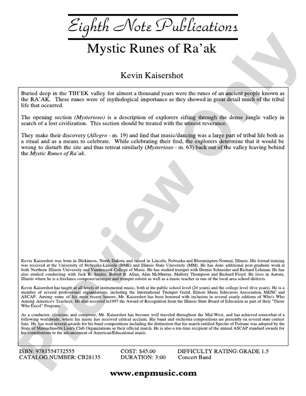 Mystic Runes of Ra’ak - Concert Band Conductor Score & Parts (Digital Download)