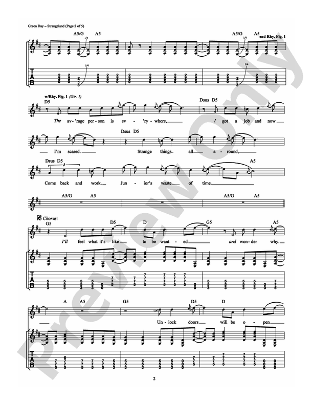 Strangeland - Guitar TAB (Digital Download)