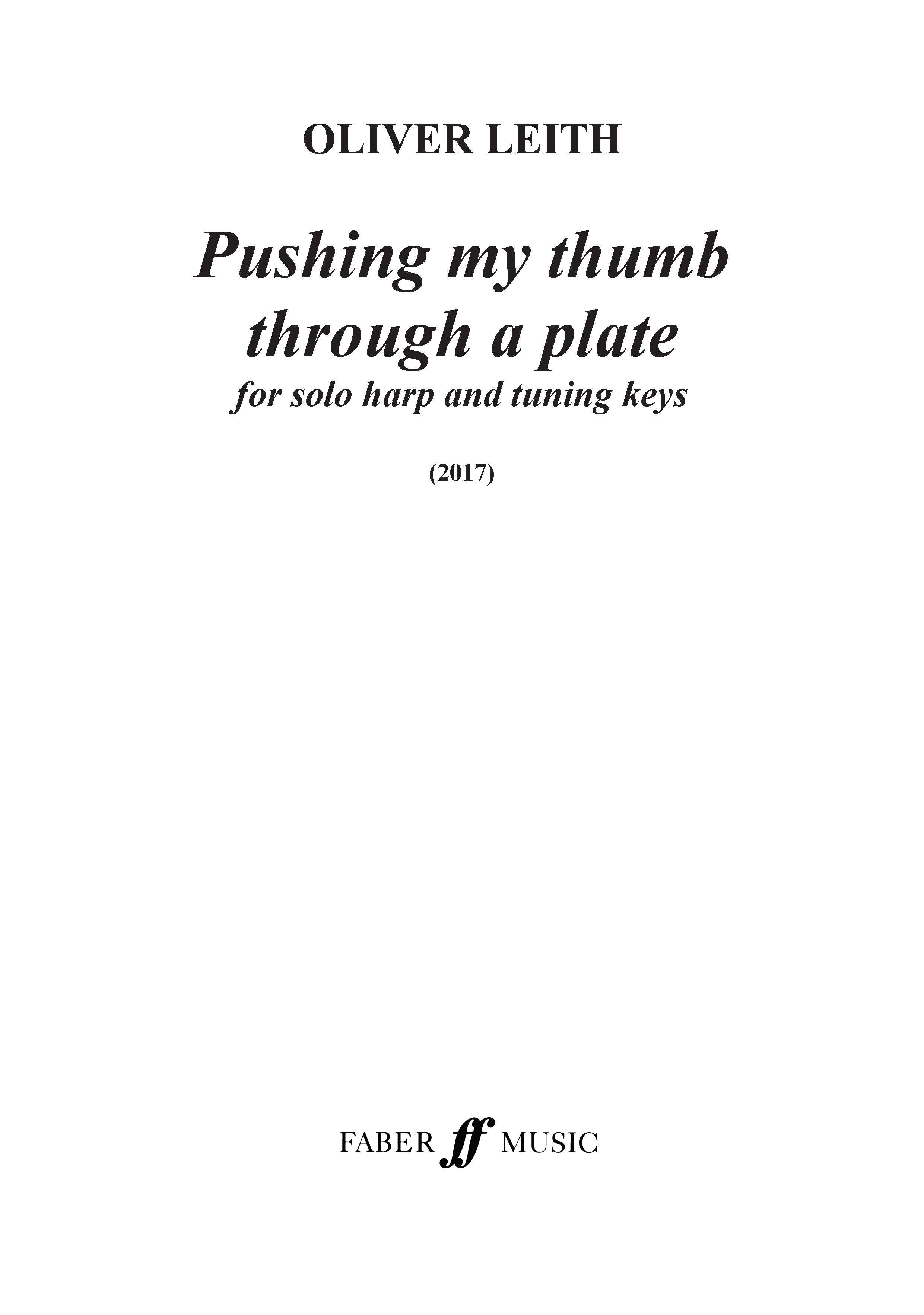 Pushing my thumb through a plate - Harp (Digital Download)