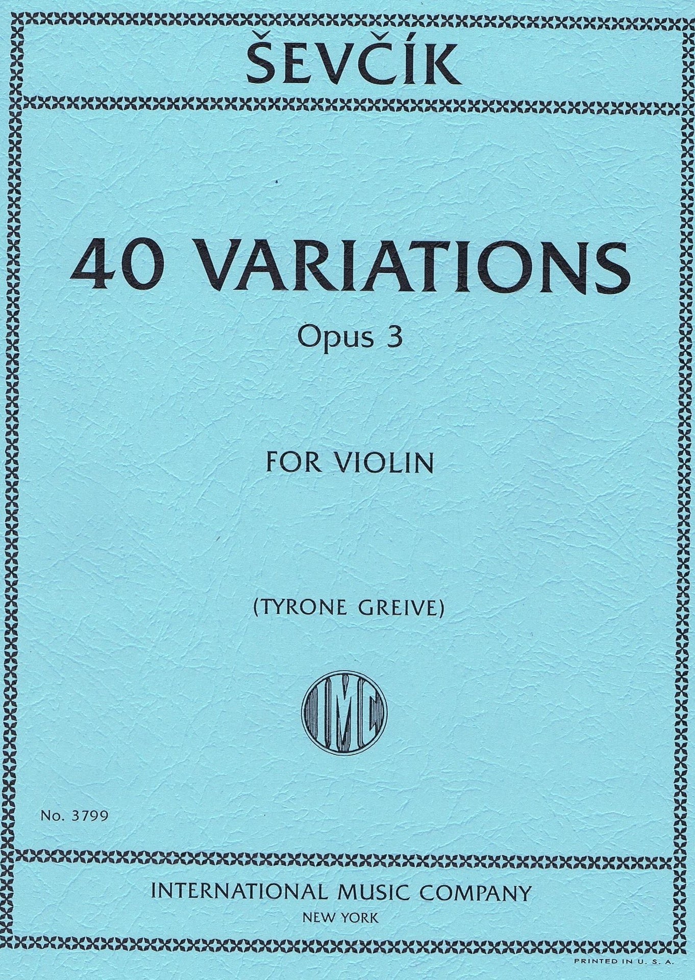 Sevcik 40 Variations Op 3 for Violin