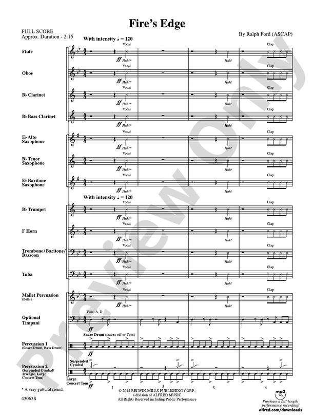 Fire's Edge - Concert Band Conductor Score & Parts (Digital Download)