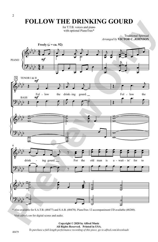 Follow the Drinking Gourd – TTB Choral Octavo (Digital Download)