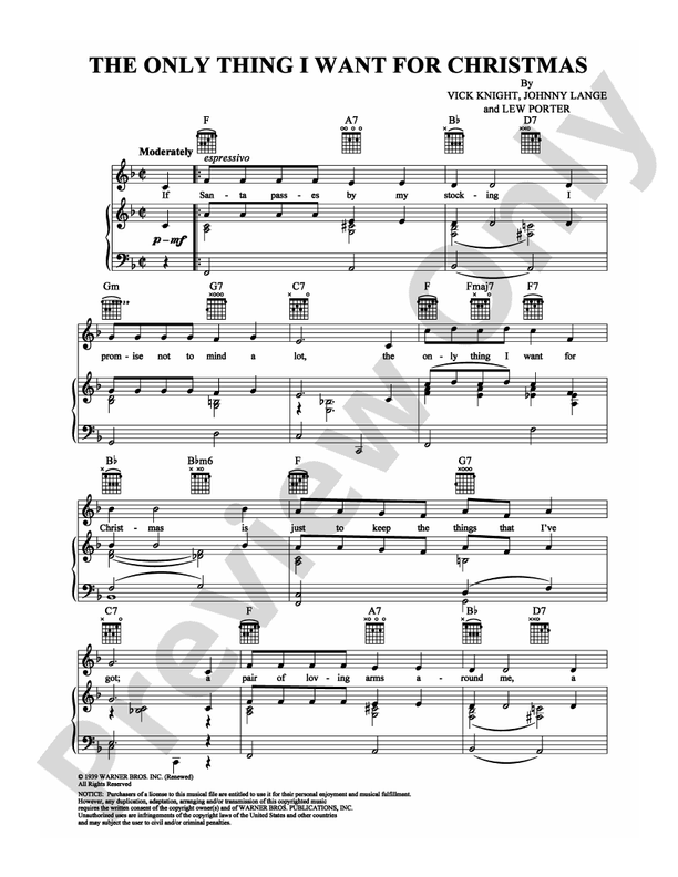 Only Thing I Want For Christmas, The - Johnny Lange - PVG (Digital Download)