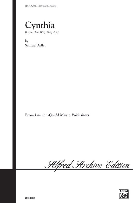 Cynthia (from The Way They Are) – SATB Choral Octavo (Digital Download)