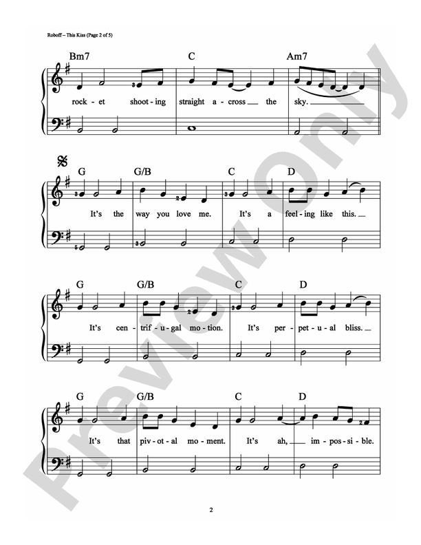 This Kiss - Arr. Richard Bradley - Easy Piano (Digital Download)