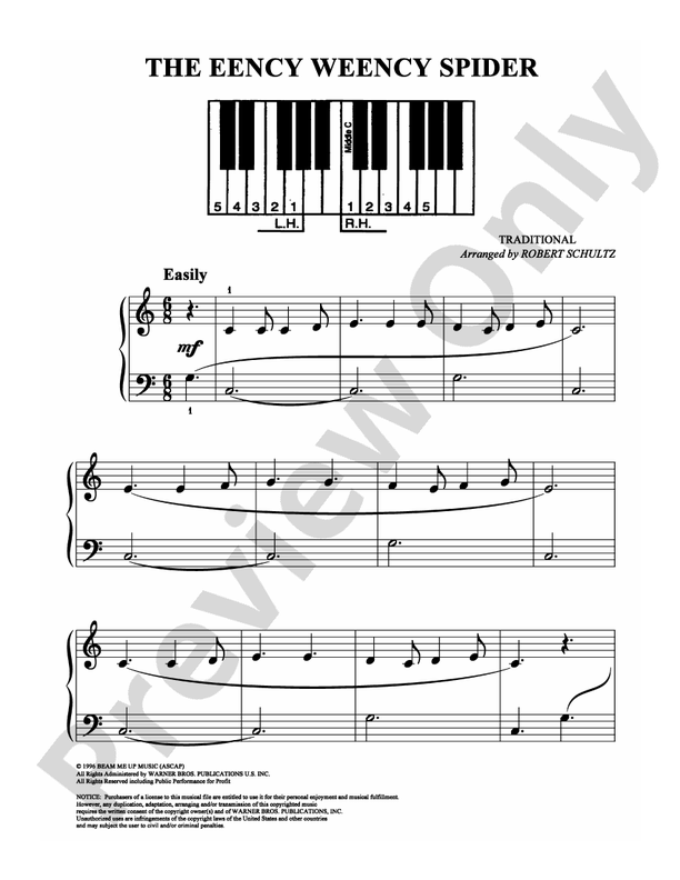 The Eency Weency Spider - Arr. Robert Schultz - Easy Piano (Digital Download)