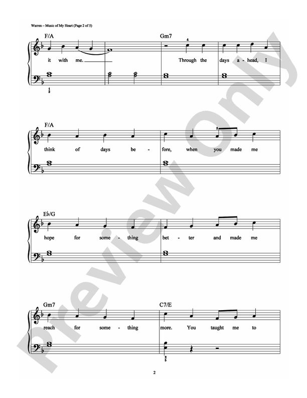 Music Of My Heart - Arr. Richard Bradley (DSM-PS-0008178) - Easy Piano (Digital Download)