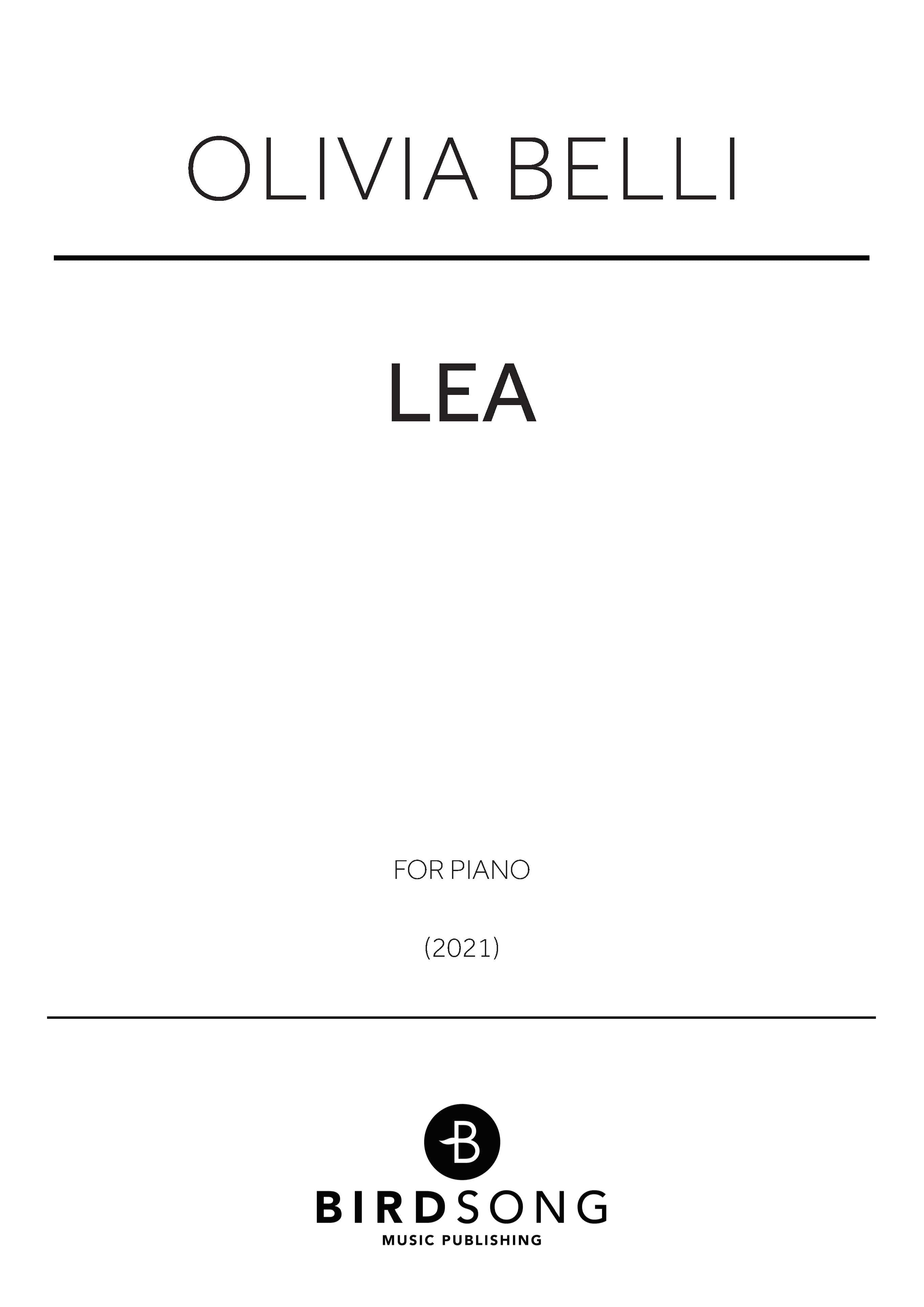 Belli - Lea - Piano Solo (Digital Download)