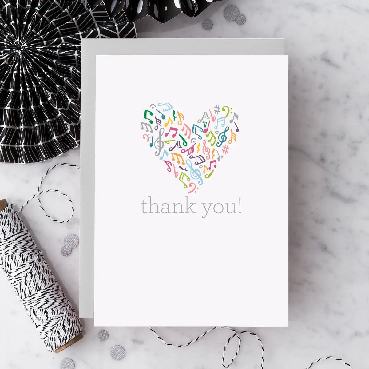 Greeting Card "Thank You" Music Heart