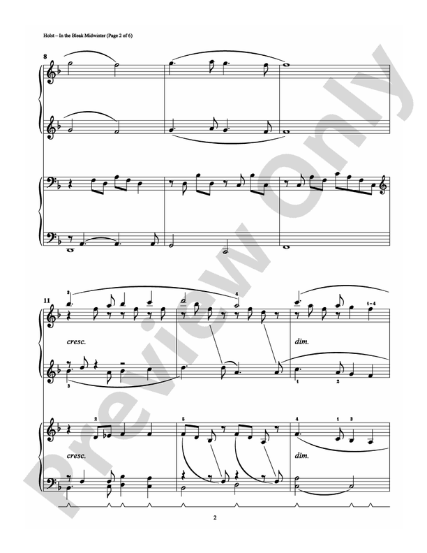 In the Bleak Midwinter - 1 Piano, 4 Hands (Digital Download)