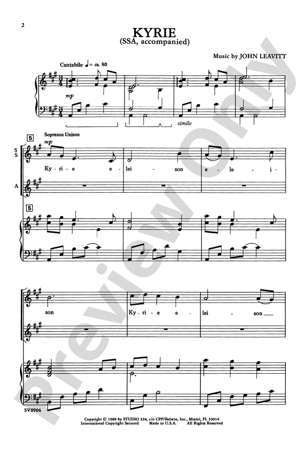 Kyrie – SSA Choral Octavo (Digital Download)
