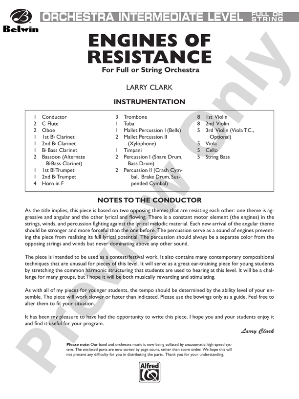 Engines of Resistance – Full Orchestra Conductor Score & Parts (Digital Download)