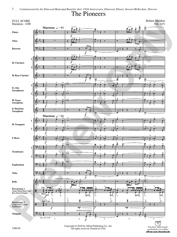 The Pioneers - Concert Band Conductor Score & Parts (Digital Download)