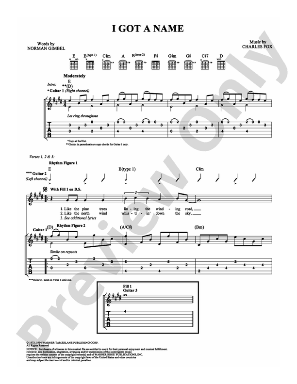 I Got a Name - Guitar TAB (Digital Download)
