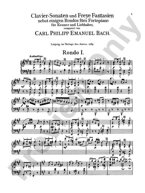 Bach - Sonatas, Fantasias & Rondos (Volume II) - Piano Solo (Digital Download)