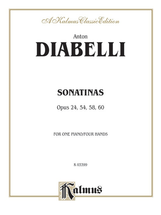 Diabelli - Sonatinas, Op. 24, 54, 58, 60 - 1 Piano, 4 Hands (Digital Download)