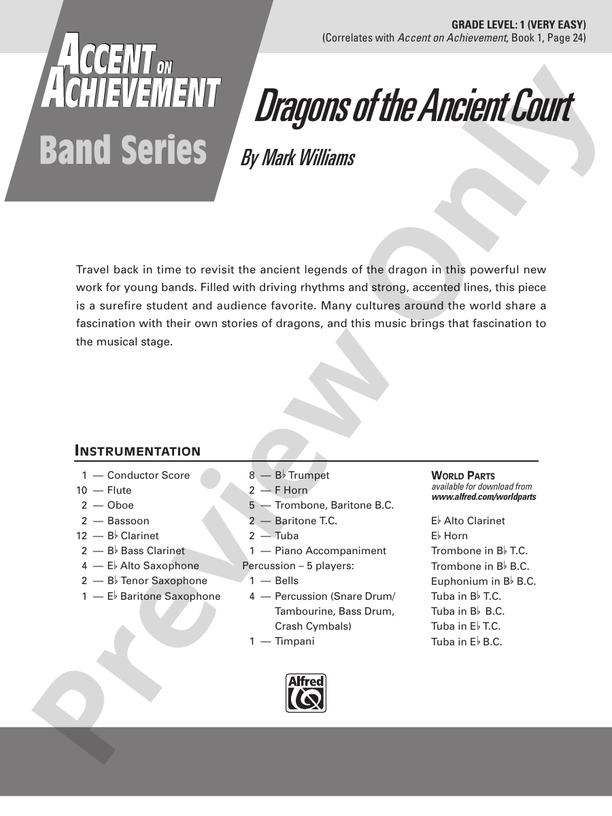 Dragons of the Ancient Court - Concert Band Conductor Score & Parts (Digital Download)