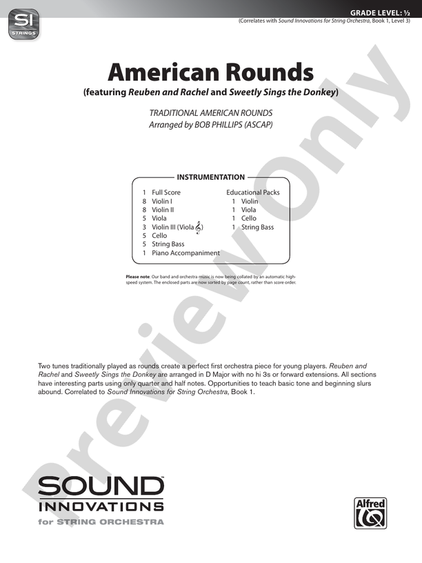 American Rounds – String Orchestra Conductor Score & Parts (Digital Download)