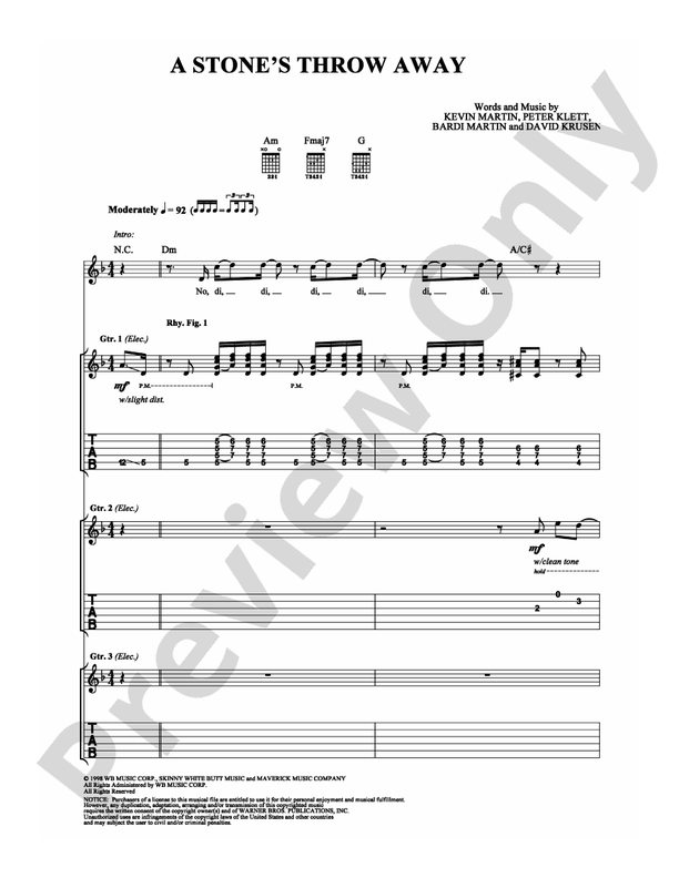 A Stone's Throw Away - Guitar TAB (Digital Download)