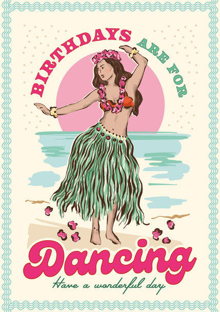 Greeting Card Birthday Hawaiian Dancer
