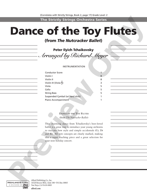 Dance of the Toy Flutes – String Orchestra Conductor Score & Parts (Digital Download)